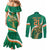 Custom Ireland Rugby Couples Matching Mermaid Dress and Long Sleeve Button Shirt Green Celtic Knot Summer Paris 2024