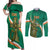 Custom Ireland Rugby Couples Matching Off Shoulder Maxi Dress and Long Sleeve Button Shirt Green Celtic Knot Summer Paris 2024 LT9 - Wonder Print Shop