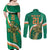 Custom Ireland Rugby Couples Matching Off Shoulder Maxi Dress and Long Sleeve Button Shirt Green Celtic Knot Summer Paris 2024 LT9 - Wonder Print Shop