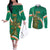 Custom Ireland Rugby Couples Matching Off The Shoulder Long Sleeve Dress and Long Sleeve Button Shirt Green Celtic Knot Summer Paris 2024