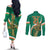 Custom Ireland Rugby Couples Matching Off The Shoulder Long Sleeve Dress and Long Sleeve Button Shirt Green Celtic Knot Summer Paris 2024