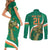 Custom Ireland Rugby Couples Matching Short Sleeve Bodycon Dress and Long Sleeve Button Shirt Green Celtic Knot Summer Paris 2024 LT9 - Wonder Print Shop