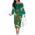 Custom Ireland Rugby Family Matching Off The Shoulder Long Sleeve Dress and Hawaiian Shirt Green Celtic Knot Summer Paris 2024 - Wonder Print Shop