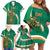 Custom Ireland Rugby Family Matching Off Shoulder Short Dress and Hawaiian Shirt Green Celtic Knot Summer Paris 2024 LT9 - Wonder Print Shop