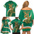 Custom Ireland Rugby Family Matching Off Shoulder Short Dress and Hawaiian Shirt Green Celtic Knot Summer Paris 2024 LT9 - Wonder Print Shop