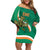 Custom Ireland Rugby Family Matching Off Shoulder Short Dress and Hawaiian Shirt Green Celtic Knot Summer Paris 2024 LT9 - Wonder Print Shop