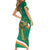 Custom Ireland Rugby Family Matching Short Sleeve Bodycon Dress and Hawaiian Shirt Green Celtic Knot Summer Paris 2024 - Wonder Print Shop