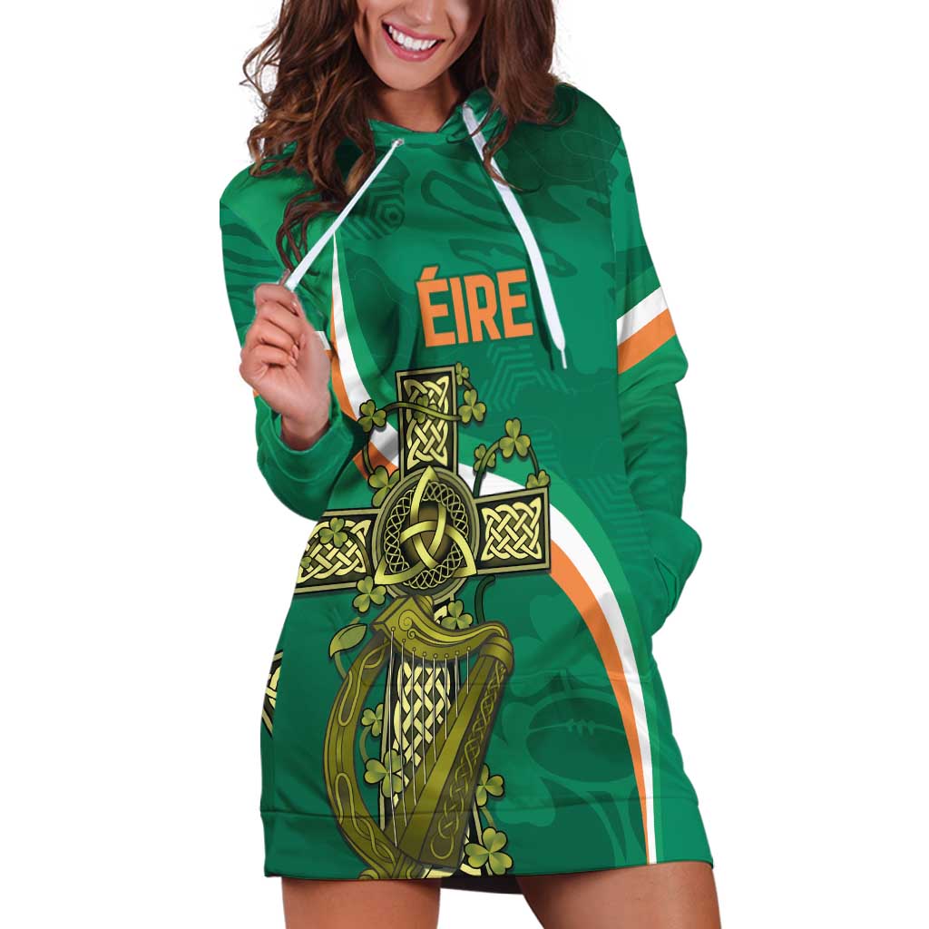 Custom Ireland Rugby Hoodie Dress Green Celtic Knot Summer Paris 2024 - Wonder Print Shop