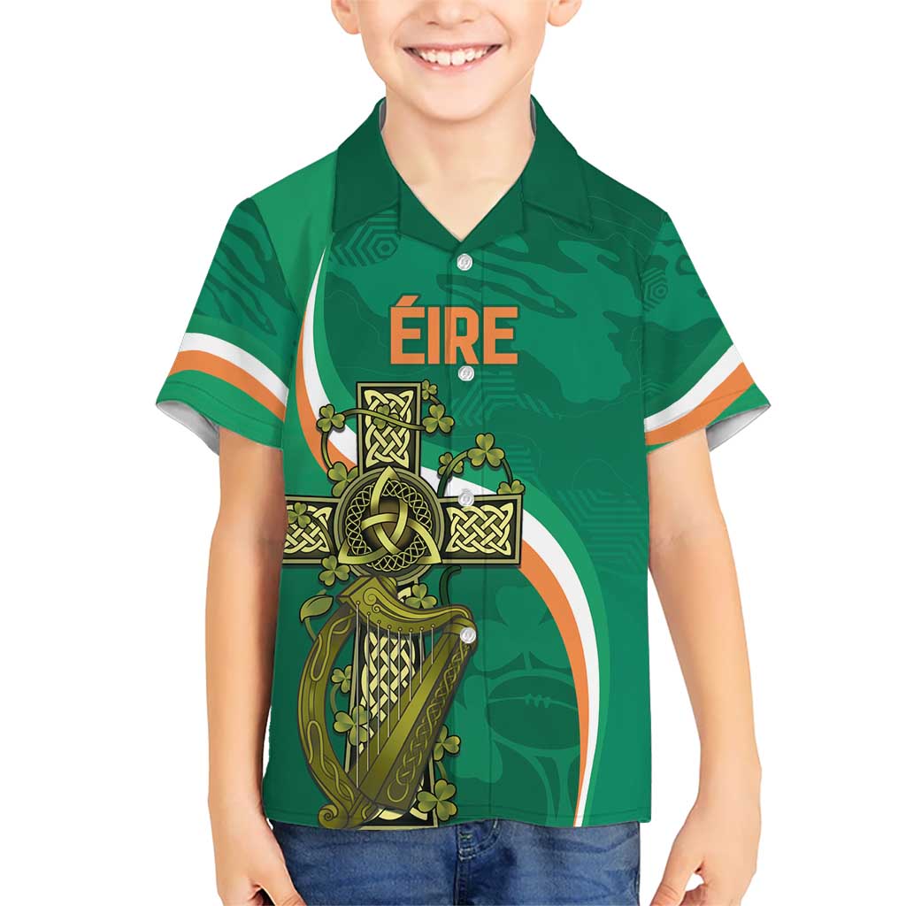 Custom Ireland Rugby Kid Hawaiian Shirt Green Celtic Knot Summer Paris 2024 - Wonder Print Shop