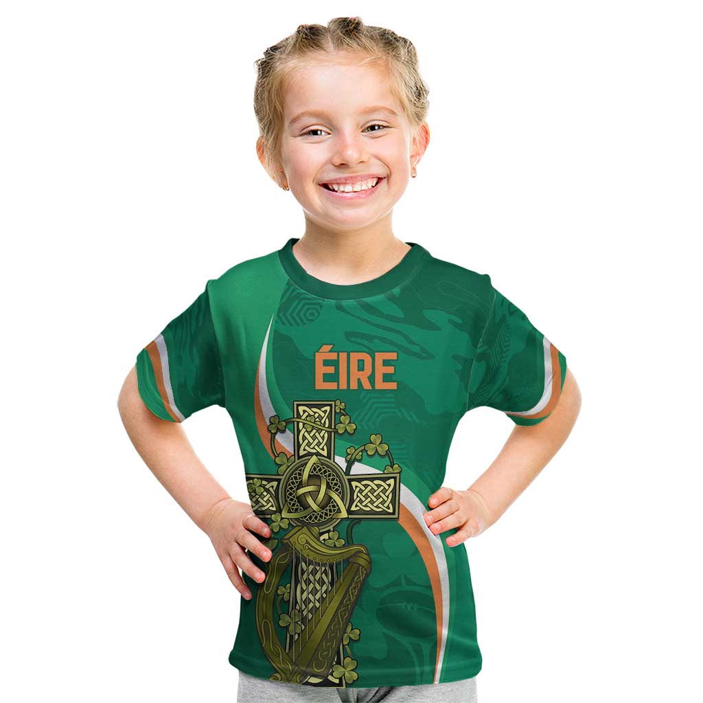 Custom Ireland Rugby Kid T Shirt Green Celtic Knot Summer Paris 2024 - Wonder Print Shop