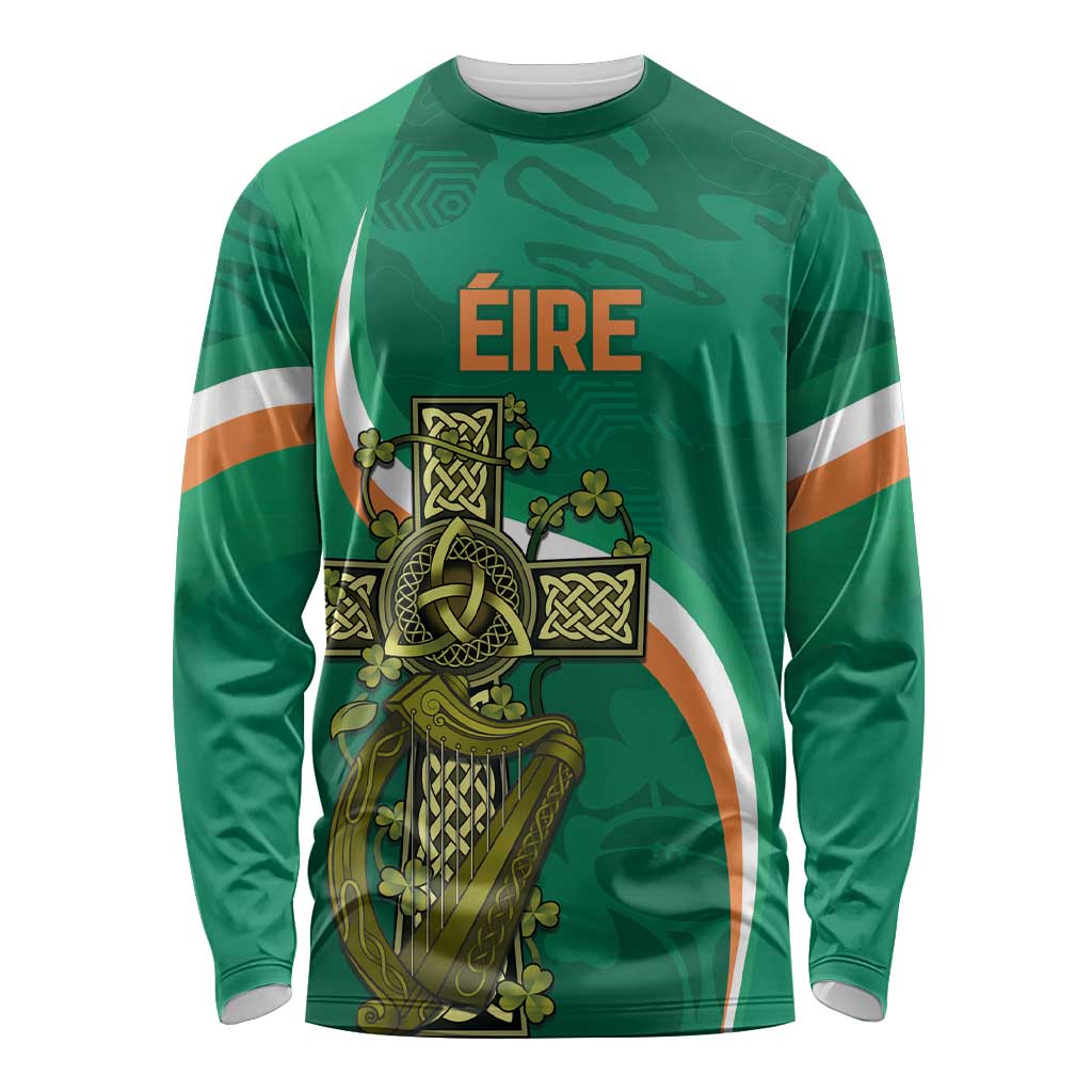 Custom Ireland Rugby Long Sleeve Shirt Green Celtic Knot Summer Paris 2024 - Wonder Print Shop