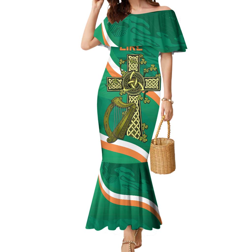 Custom Ireland Rugby Mermaid Dress Green Celtic Knot Summer Paris 2024 - Wonder Print Shop