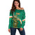 Custom Ireland Rugby Off Shoulder Sweater Green Celtic Knot Summer Paris 2024 - Wonder Print Shop