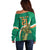 Custom Ireland Rugby Off Shoulder Sweater Green Celtic Knot Summer Paris 2024 - Wonder Print Shop