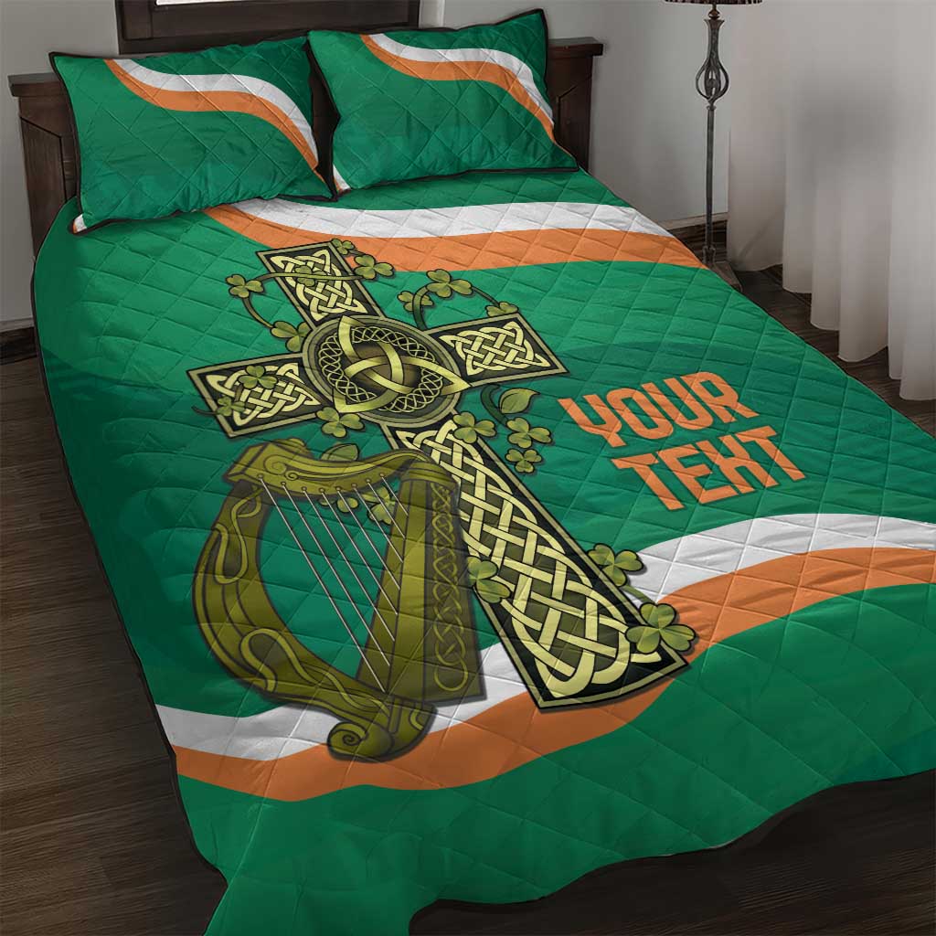 Custom Ireland Rugby Quilt Bed Set Green Celtic Knot Summer Paris 2024