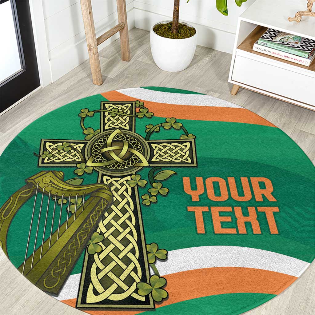 Custom Ireland Rugby Round Carpet Green Celtic Knot Summer Paris 2024