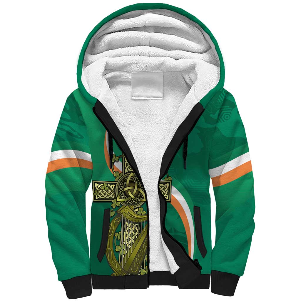 Custom Ireland Rugby Sherpa Hoodie Green Celtic Knot Summer Paris 2024