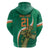 Custom Ireland Rugby Zip Hoodie Green Celtic Knot Summer Paris 2024