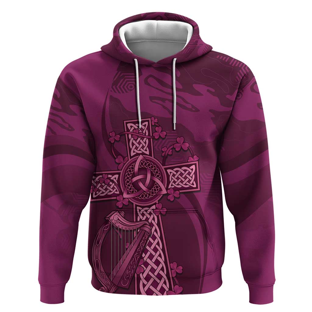 Ireland Rugby Hoodie Maroon Celtic Knot Summer Paris 2024 - Wonder Print Shop