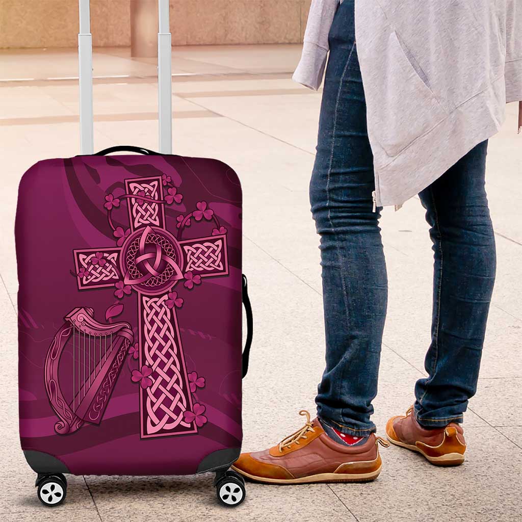 Ireland Rugby Luggage Cover Maroon Celtic Knot Summer Paris 2024 - Wonder Print Shop