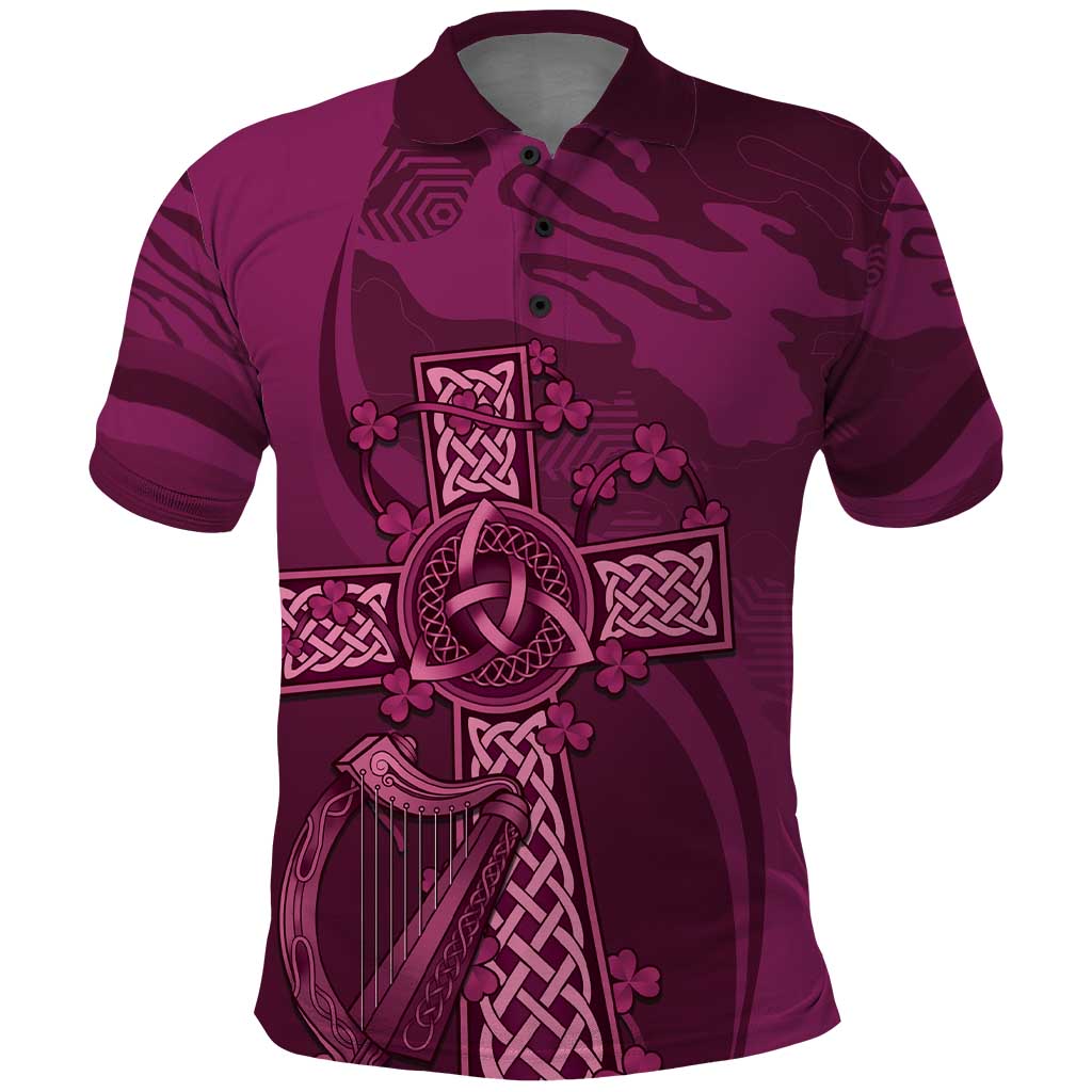 Ireland Rugby Polo Shirt Maroon Celtic Knot Summer Paris 2024 - Wonder Print Shop