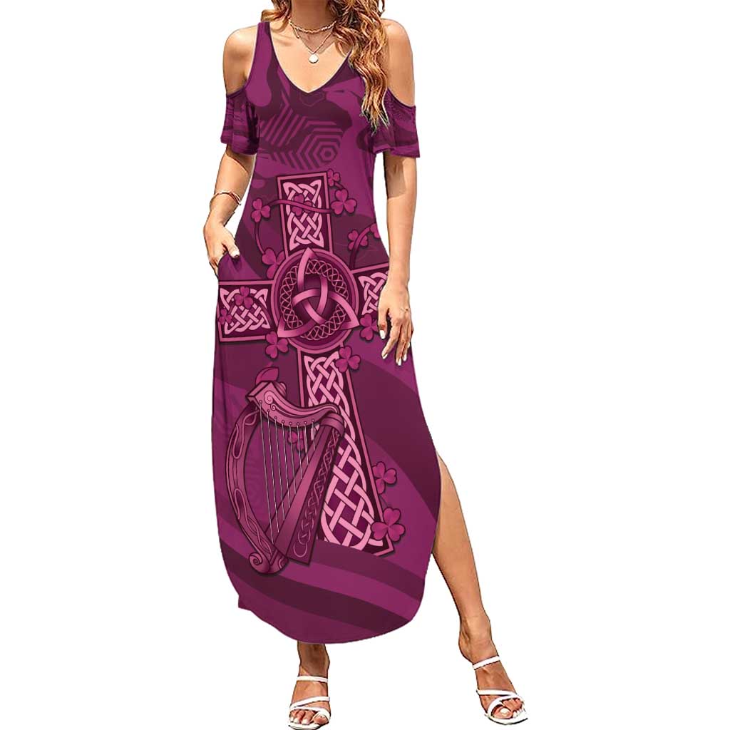 Ireland Rugby Summer Maxi Dress Maroon Celtic Knot Summer Paris 2024