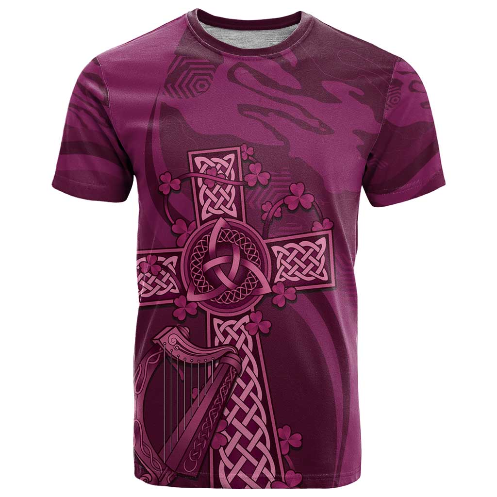 Ireland Rugby T Shirt Maroon Celtic Knot Summer Paris 2024