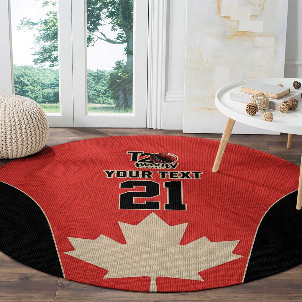 Canada Cricket Custom Round Carpet Classic Maple Leaf - Wonder Print Shop