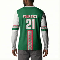 Algeria Tasqa n Umadal Custom Button Sweatshirt Amazigh Desert Pattern Edition
