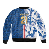 Cabo Verde Kopa di Mundu Custom Bomber Jacket Atlantic Waves Blue Edition
