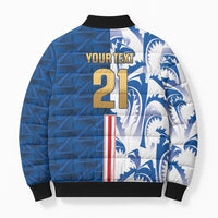 Cabo Verde Kopa di Mundu Custom Bomber Puffer Jacket Atlantic Waves Blue Edition