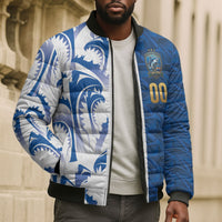 Cabo Verde Kopa di Mundu Custom Bomber Puffer Jacket Atlantic Waves Blue Edition