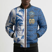 Cabo Verde Kopa di Mundu Custom Bomber Puffer Jacket Atlantic Waves Blue Edition