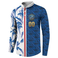 Cabo Verde Kopa di Mundu Custom Button Sweatshirt Atlantic Waves Blue Edition