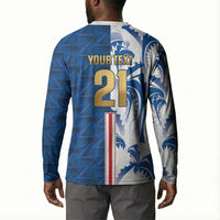 Cabo Verde Kopa di Mundu Custom Button Sweatshirt Atlantic Waves Blue Edition