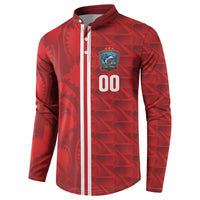 Cabo Verde Kopa di Mundu Custom Button Sweatshirt Atlantic Waves Red Edition