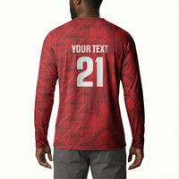 Cabo Verde Kopa di Mundu Custom Button Sweatshirt Atlantic Waves Red Edition