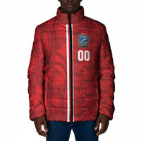 Cabo Verde Kopa di Mundu Custom Padded Jacket Atlantic Waves Red Edition