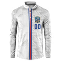 Cabo Verde Kopa di Mundu Custom Button Sweatshirt Atlantic Waves White Edition