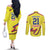 Colombia Champion Football Custom Couples Matching Off The Shoulder Long Sleeve Dress and Long Sleeve Button Shirt Proud To Be Los Cafeteros