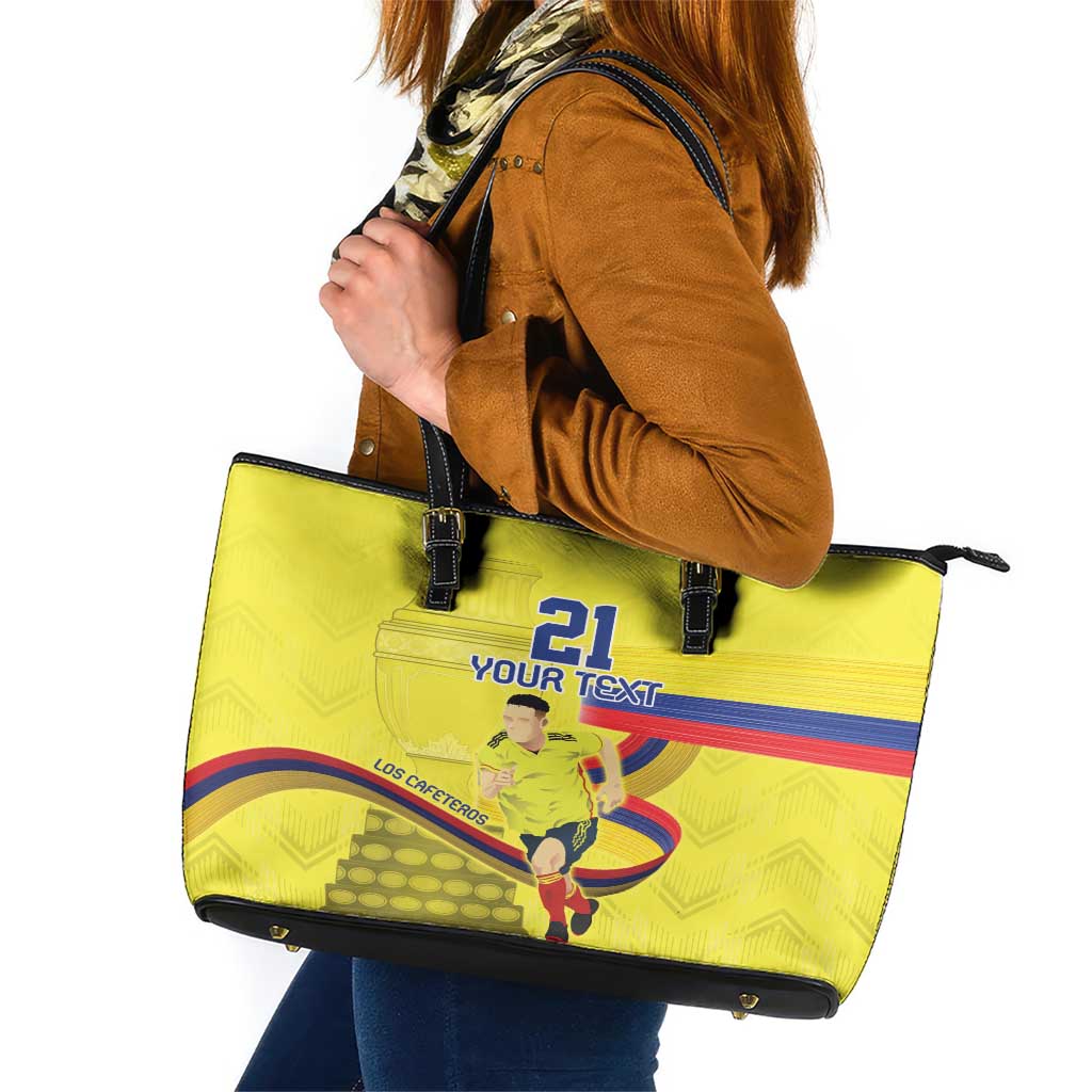 Colombia Champion Football Custom Leather Tote Bag Proud To Be Los Cafeteros - Wonder Print Shop