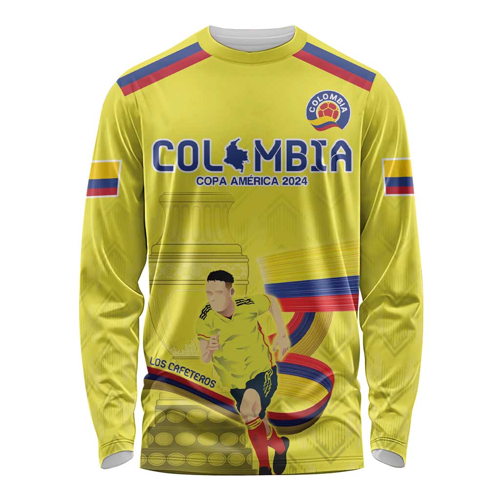 Colombia Champion Football Custom Long Sleeve Shirt Proud To Be Los Cafeteros - Wonder Print Shop