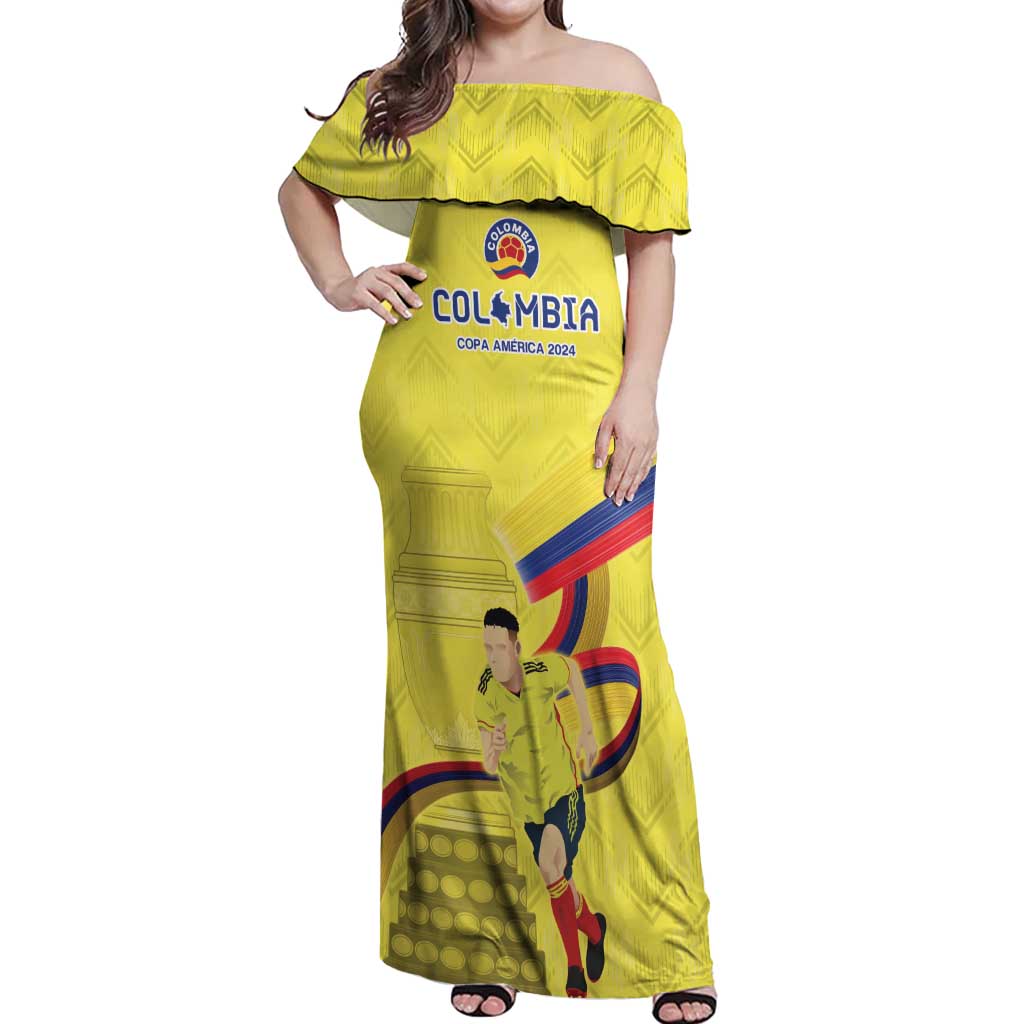 Colombia Champion Football Custom Off Shoulder Maxi Dress Proud To Be Los Cafeteros - Wonder Print Shop