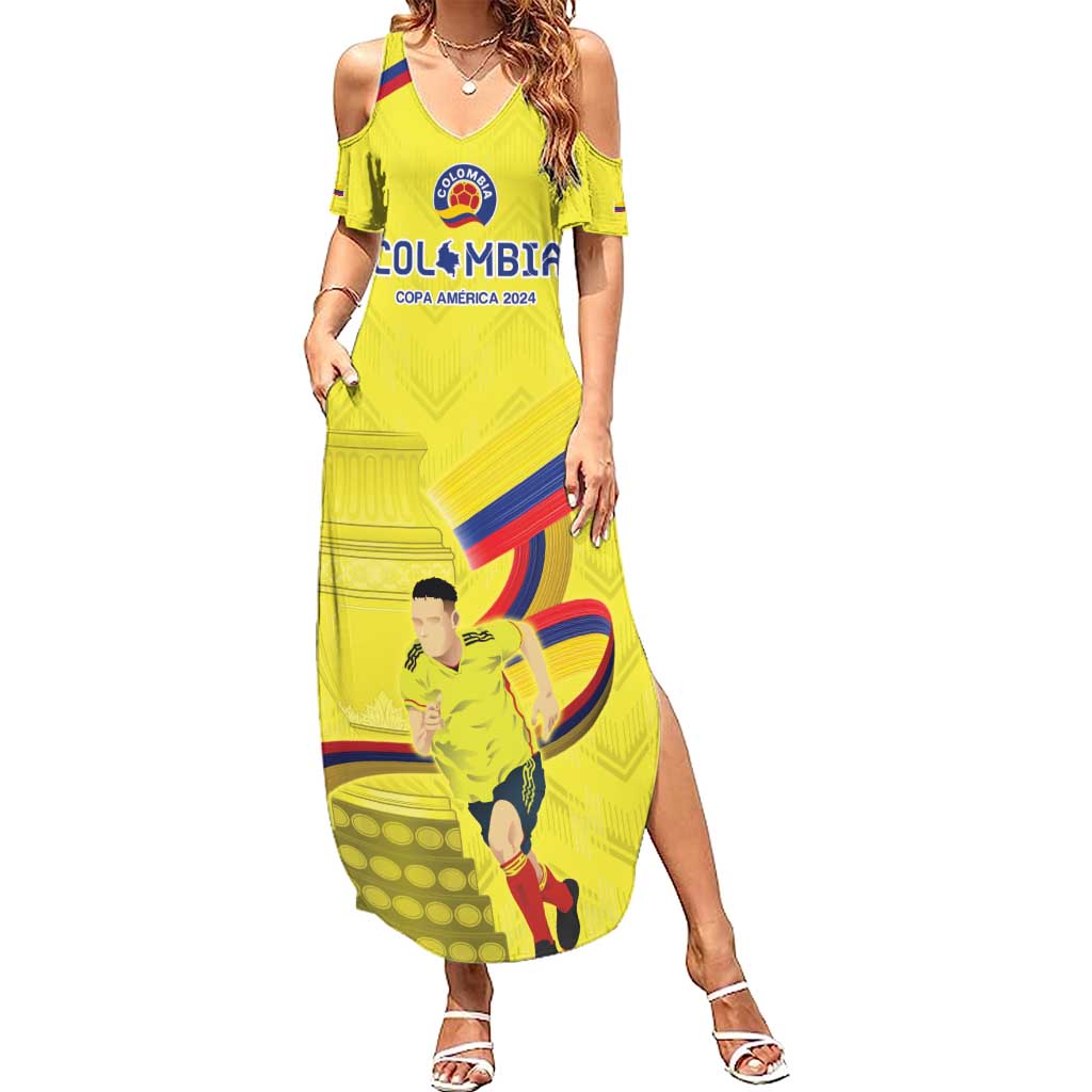 Colombia Champion Football Custom Summer Maxi Dress Proud To Be Los Cafeteros - Wonder Print Shop