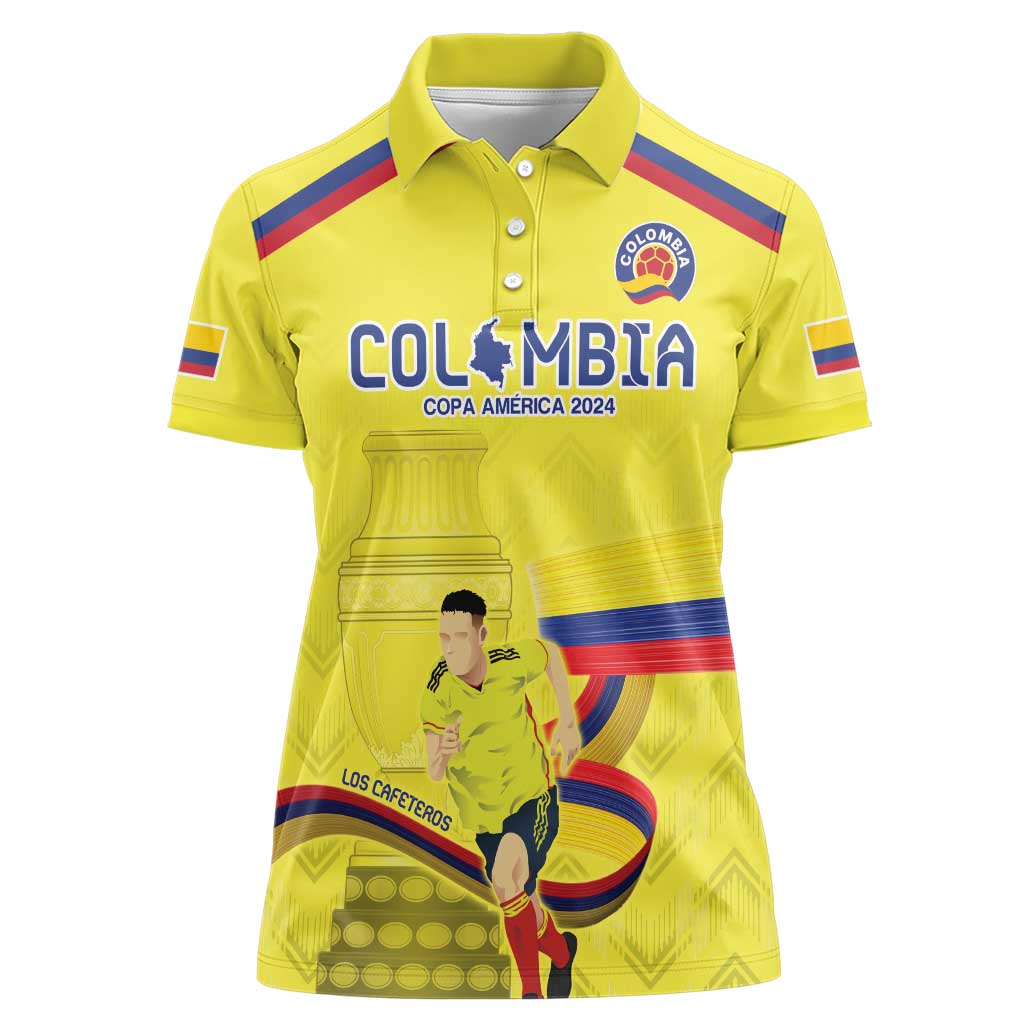 Colombia Champion Football Custom Women Polo Shirt Proud To Be Los Cafeteros - Wonder Print Shop