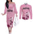 Argentina Football Custom Couples Matching Off The Shoulder Long Sleeve Dress and Long Sleeve Button Shirt Campeones De la Historia - Pink Style