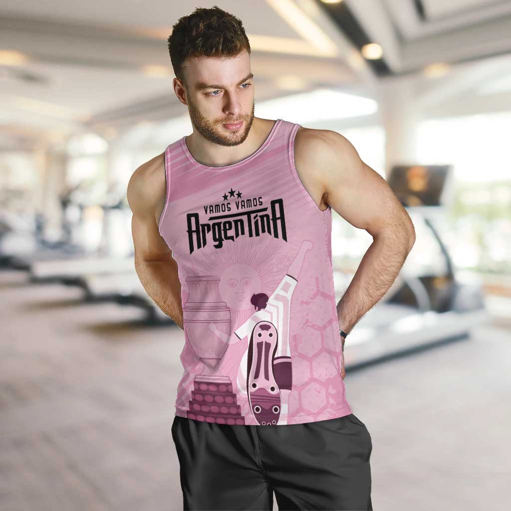 Argentina Football Men Tank Top Campeones De la Historia - Pink Style - Wonder Print Shop