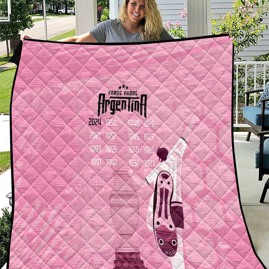 Argentina Football Custom Quilt Campeones De la Historia - Pink Style