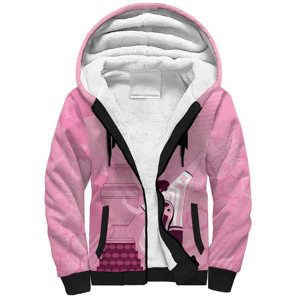 Argentina Football Sherpa Hoodie Campeones De la Historia - Pink Style - Wonder Print Shop