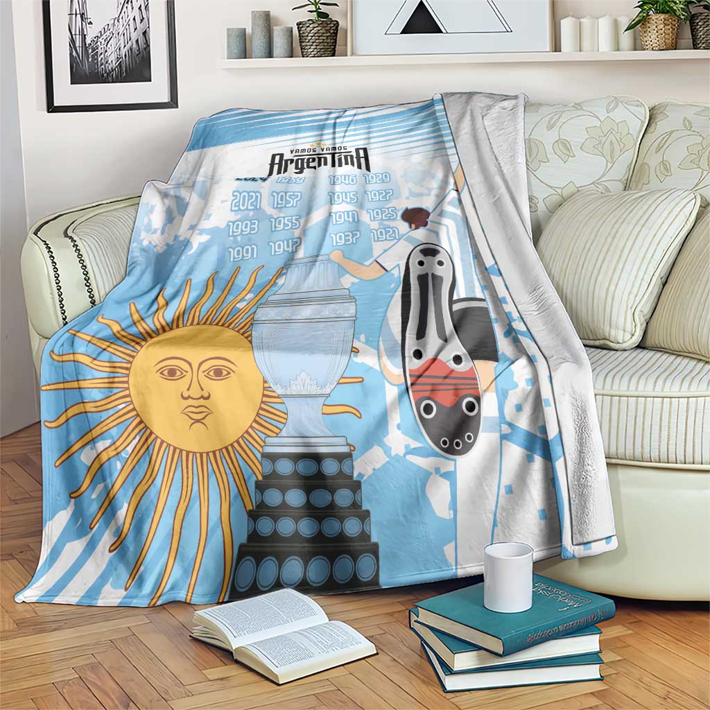 Argentina Football Custom Blanket Campeones De la Historia - Blue Style